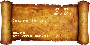 Supper Donát névjegykártya